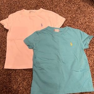 Two Boys Polo T-shirt - blue & white